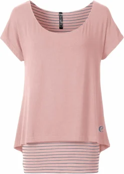 bonprix Shirts & Tops|Nachhaltigere Materialien^2-in-1-Shirt altrosa/rauchgrau geringelt