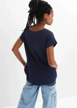 bonprix Nachhaltigere Materialien|Shirts & Tops^2-in-1-Shirt dunkelblau/weiß geringelt
