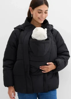 bonprix Bekleidung·Blazer|Umstandsmode^3-in-1-Umstands-Pufferjacke mit Trageeinsatz, wasserabweisend schwarz