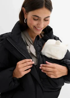 bonprix Bekleidung·Blazer|Umstandsmode^3-in-1-Umstands-Pufferjacke mit Trageeinsatz, wasserabweisend schwarz