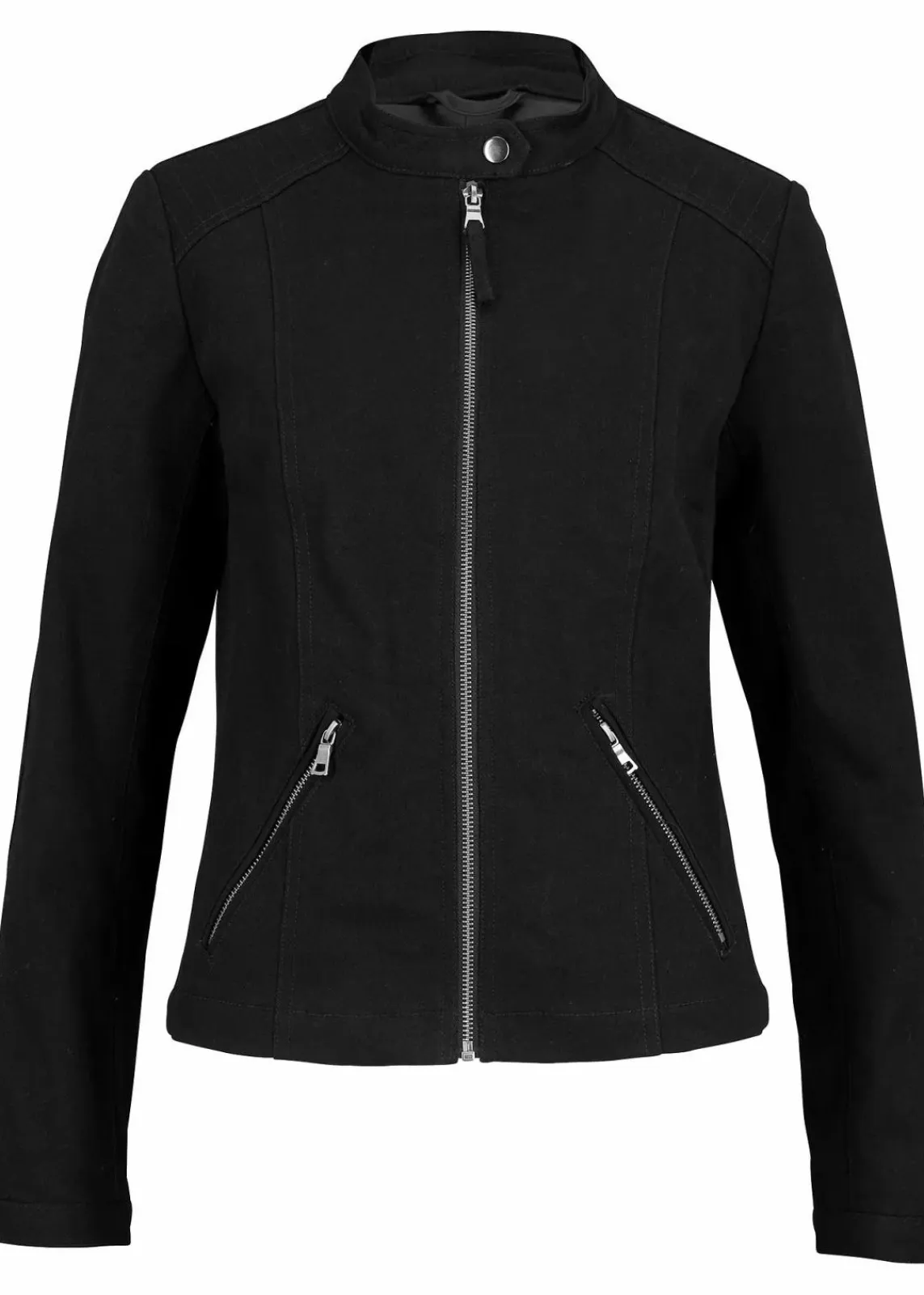bonprix Bekleidung·Hosen|Jacken & Mäntel^Jacke aus Baumwoll-Twill mit seitlichen Stretcheinsätzen schwarz