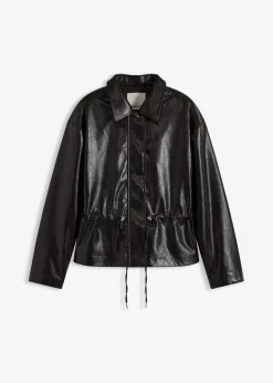bonprix Bekleidung·Hosen|Jacken & Mäntel^Jacke aus Lacklederimitat dunkelbraun