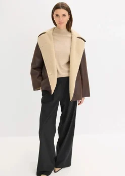 bonprix Bekleidung·Hosen|Jacken & Mäntel^Jacke aus Lammfellimitat braun