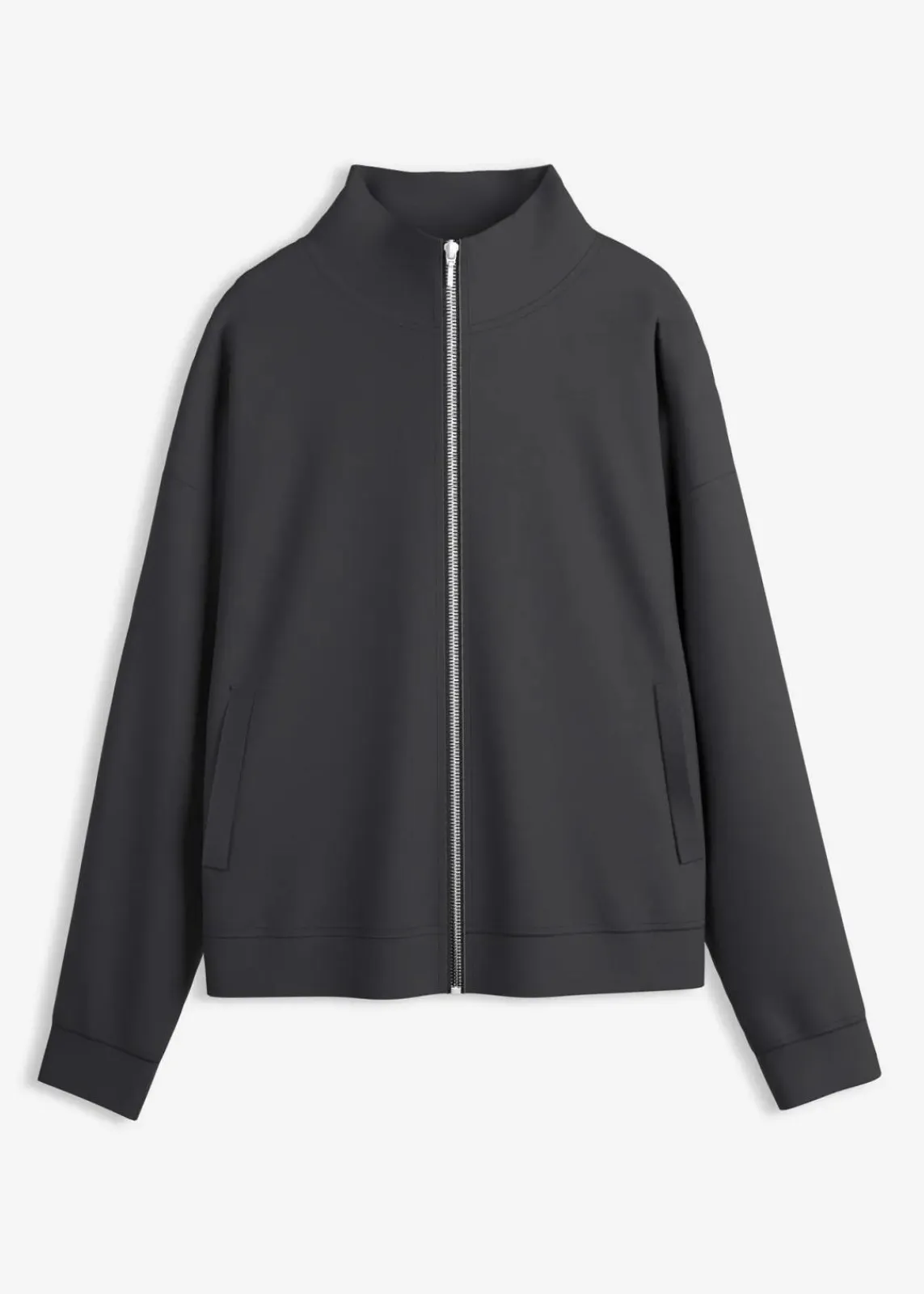 bonprix Shirts & Tops|Basics^Jacke in Scuba Qualität mit Reißverschluss schwarz