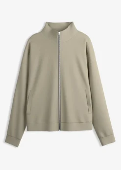 bonprix Bekleidung·Röcke|Basics^Jacke in Scuba Qualität mit Reißverschluss hellgrau meliert meliert