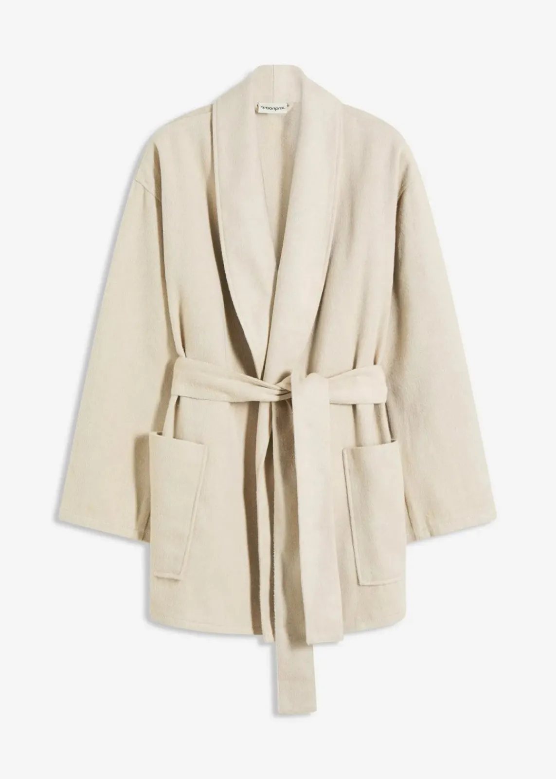 bonprix Jacken & Mäntel|Bekleidung·Hosen^Jacke in Wolloptik kieselbeige