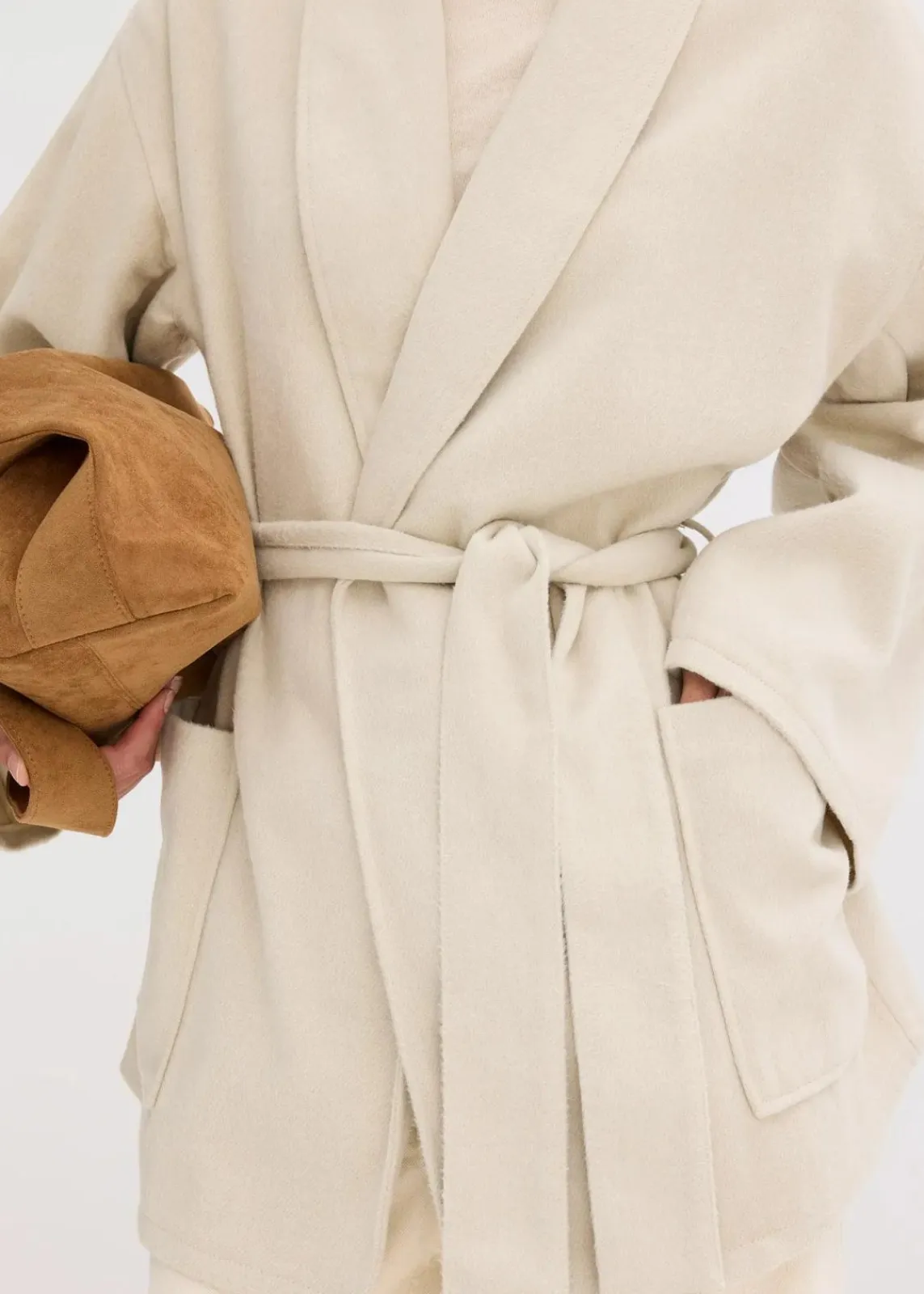 bonprix Jacken & Mäntel|Bekleidung·Hosen^Jacke in Wolloptik kieselbeige