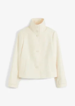bonprix Bekleidung·Hosen|Jacken & Mäntel^Jacke in Wolloptik kieselbeige