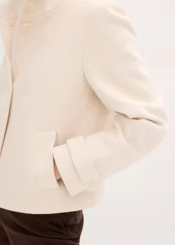 bonprix Bekleidung·Hosen|Jacken & Mäntel^Jacke in Wolloptik kieselbeige