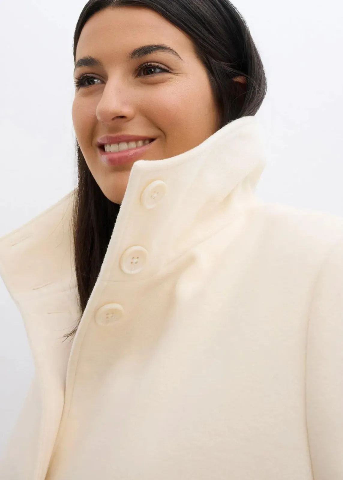 bonprix Bekleidung·Hosen|Jacken & Mäntel^Jacke in Wolloptik kieselbeige
