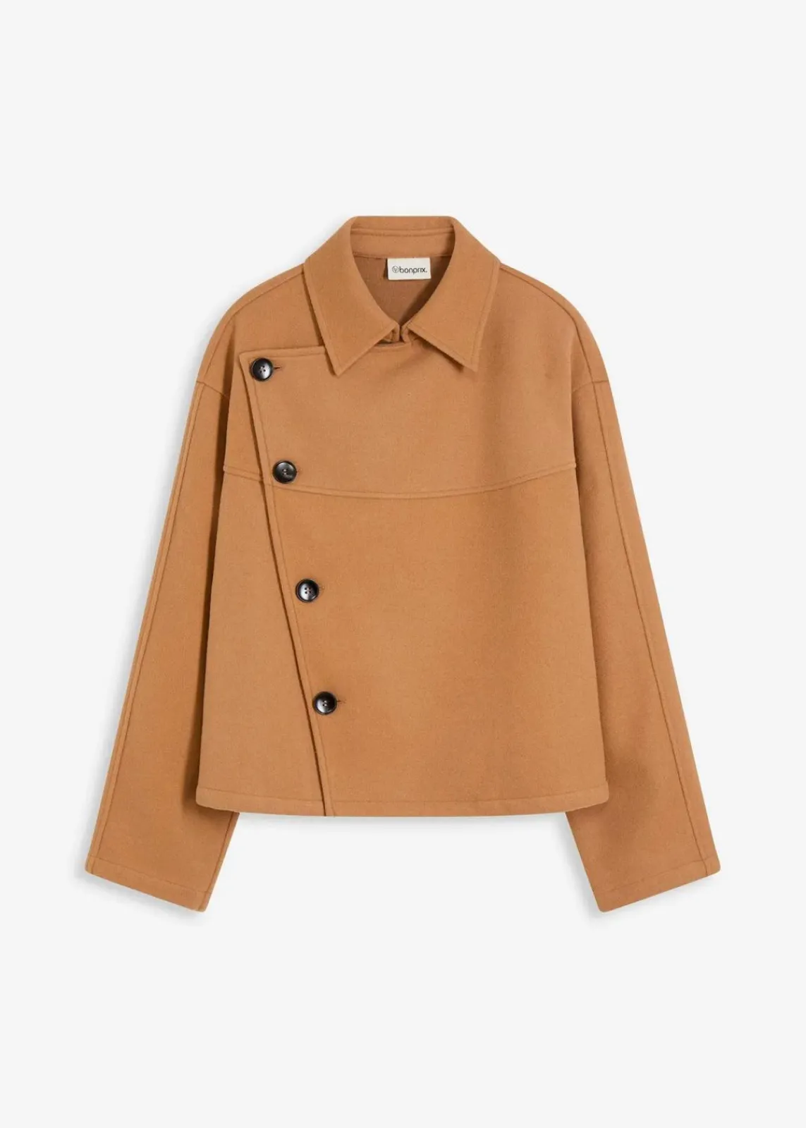 bonprix Bekleidung·Hosen|Jacken & Mäntel^Jacke in Wolloptik camel