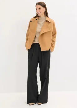bonprix Bekleidung·Hosen|Jacken & Mäntel^Jacke in Wolloptik camel