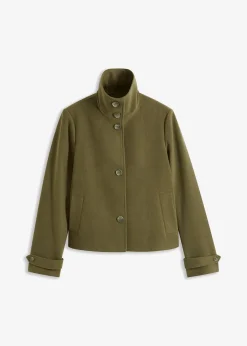 bonprix Jacken & Mäntel|Bekleidung·Hosen^Jacke in Wolloptik dunkeloliv