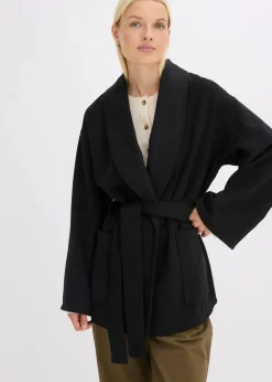 bonprix Bekleidung·Hosen|Jacken & Mäntel^Jacke in Wolloptik schwarz