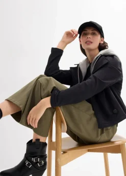 bonprix Jacken & Mäntel^Jacke mit abgesetzter Kapuze schwarz