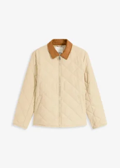 bonprix Bekleidung·Hosen|Jacken & Mäntel^Jacke mit Diamantsteppung grünbeige