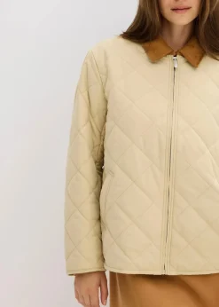 bonprix Bekleidung·Hosen|Jacken & Mäntel^Jacke mit Diamantsteppung grünbeige