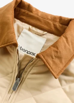 bonprix Bekleidung·Hosen|Jacken & Mäntel^Jacke mit Diamantsteppung grünbeige