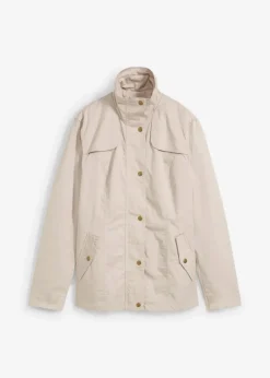 bonprix Jacken & Mäntel|Bekleidung·Hosen^Jacke mit Stehkragen steingrau