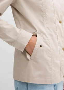 bonprix Jacken & Mäntel|Bekleidung·Hosen^Jacke mit Stehkragen steingrau