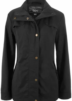 bonprix Jacken & Mäntel|Bekleidung·Hosen^Jacke mit Stehkragen schwarz