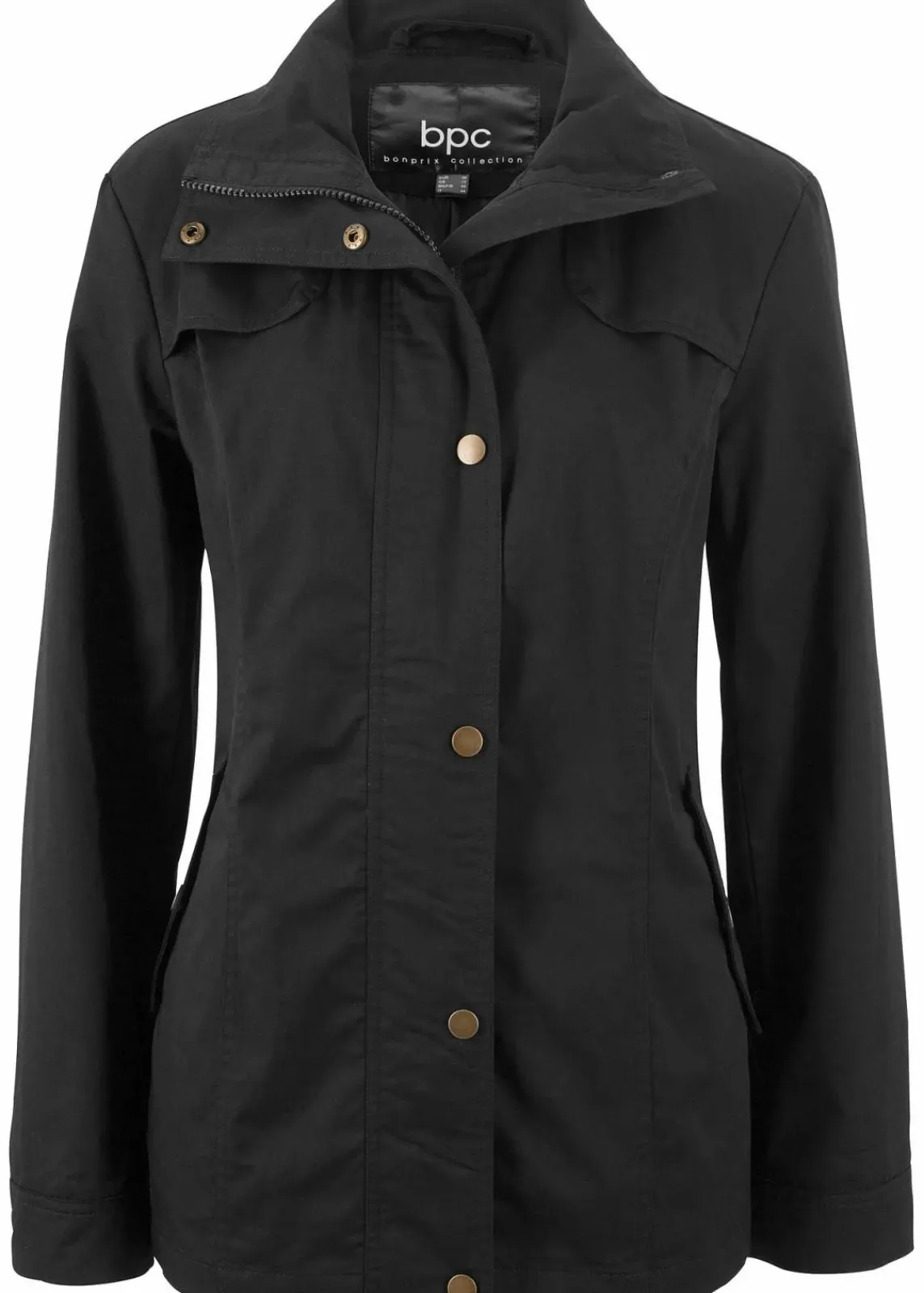 bonprix Jacken & Mäntel|Bekleidung·Hosen^Jacke mit Stehkragen schwarz