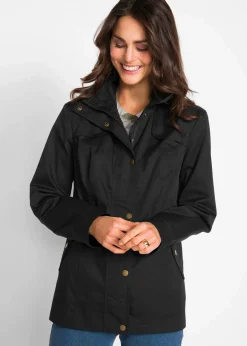bonprix Jacken & Mäntel|Bekleidung·Hosen^Jacke mit Stehkragen schwarz