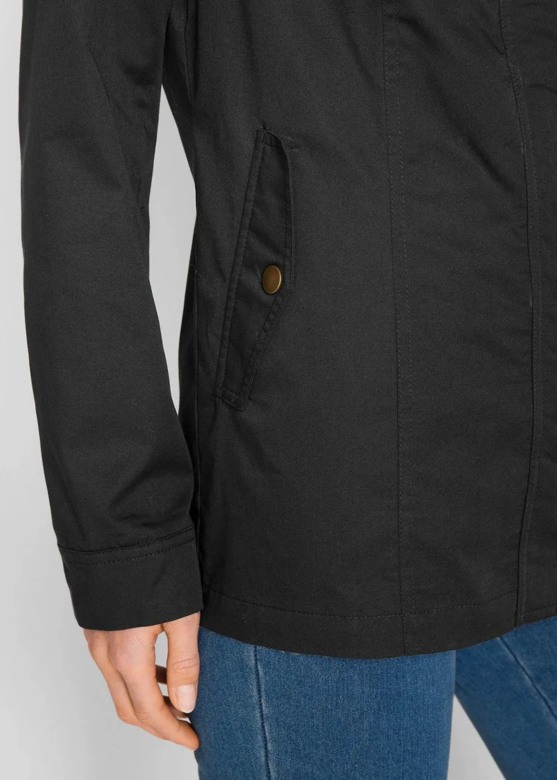 bonprix Jacken & Mäntel|Bekleidung·Hosen^Jacke mit Stehkragen schwarz