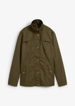 bonprix Bekleidung·Hosen|Jacken & Mäntel^Jacke mit Stehkragen dunkeloliv
