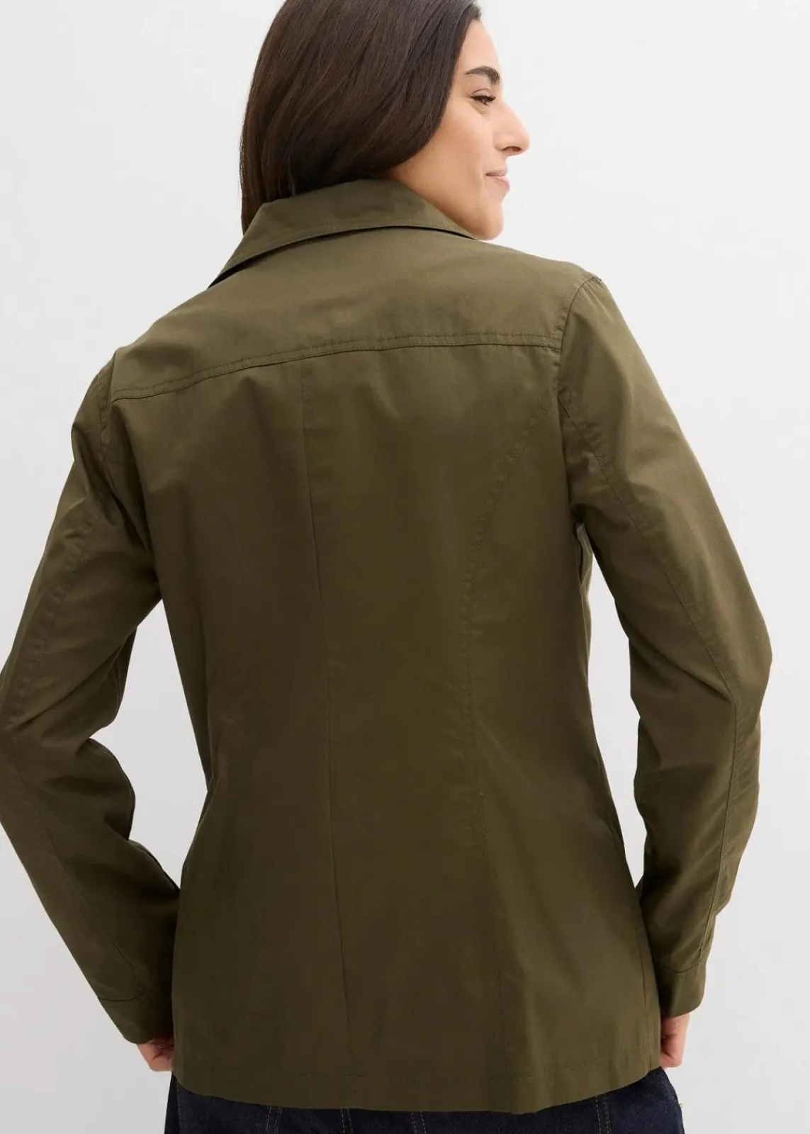 bonprix Bekleidung·Hosen|Jacken & Mäntel^Jacke mit Stehkragen dunkeloliv