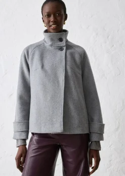 bonprix Bekleidung·Hosen|Jacken & Mäntel^Jacke mit weichem Wollanteil grau meliert