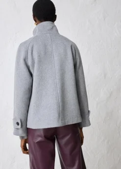 bonprix Bekleidung·Hosen|Jacken & Mäntel^Jacke mit weichem Wollanteil grau meliert