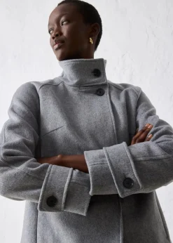 bonprix Bekleidung·Hosen|Jacken & Mäntel^Jacke mit weichem Wollanteil grau meliert