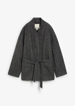 bonprix Bekleidung·Hosen|Jacken & Mäntel^Jacke mit Wolle schwarz/grau bedruckt