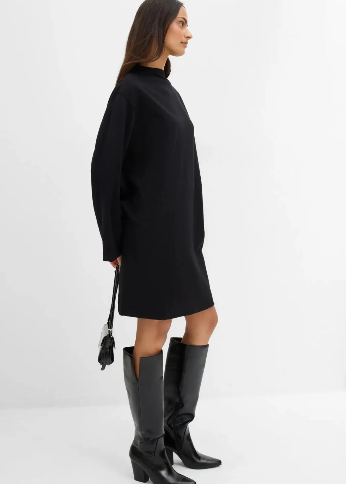 bonprix Bekleidung·Pullover & Strickjacken|Kleider^Jacken-Kleid aus Punto di Roma schwarz