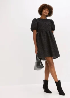bonprix Kleider^Jacquard Kleid schwarz