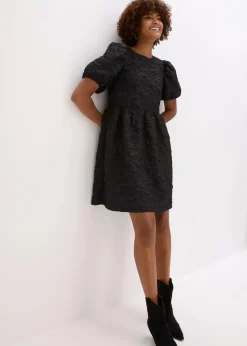 bonprix Kleider^Jacquard Kleid schwarz