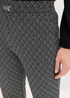 bonprix Bekleidung·Kleider|Hosen^Jacquard Schlupfhose mit Schließendetail schwarz/wollweiß graphisch