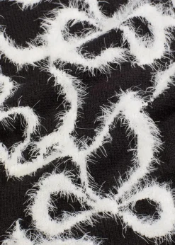 bonprix Bekleidung·Umstandsmode|Bekleidung·Jeans^Jacquard-Pullover aus softem Viskose-Mix schwarz/wollweiß schleifen
