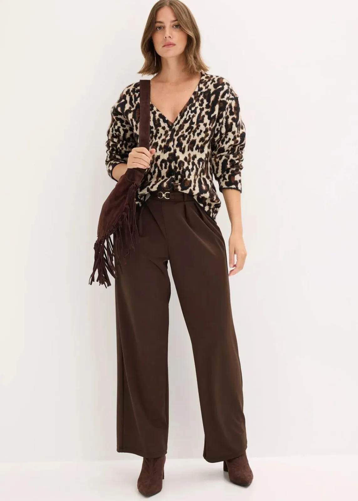 bonprix Bekleidung·Umstandsmode|Bekleidung·Jeans^Jacquard-Strickjacke braun leo