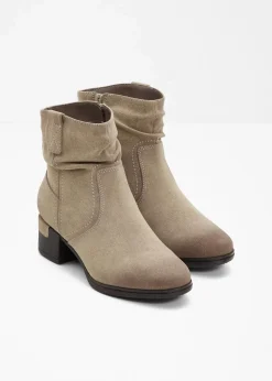 Jana High Heels|Komfortschuhe^Cowboy Stiefelette in bequemer Weite taupe