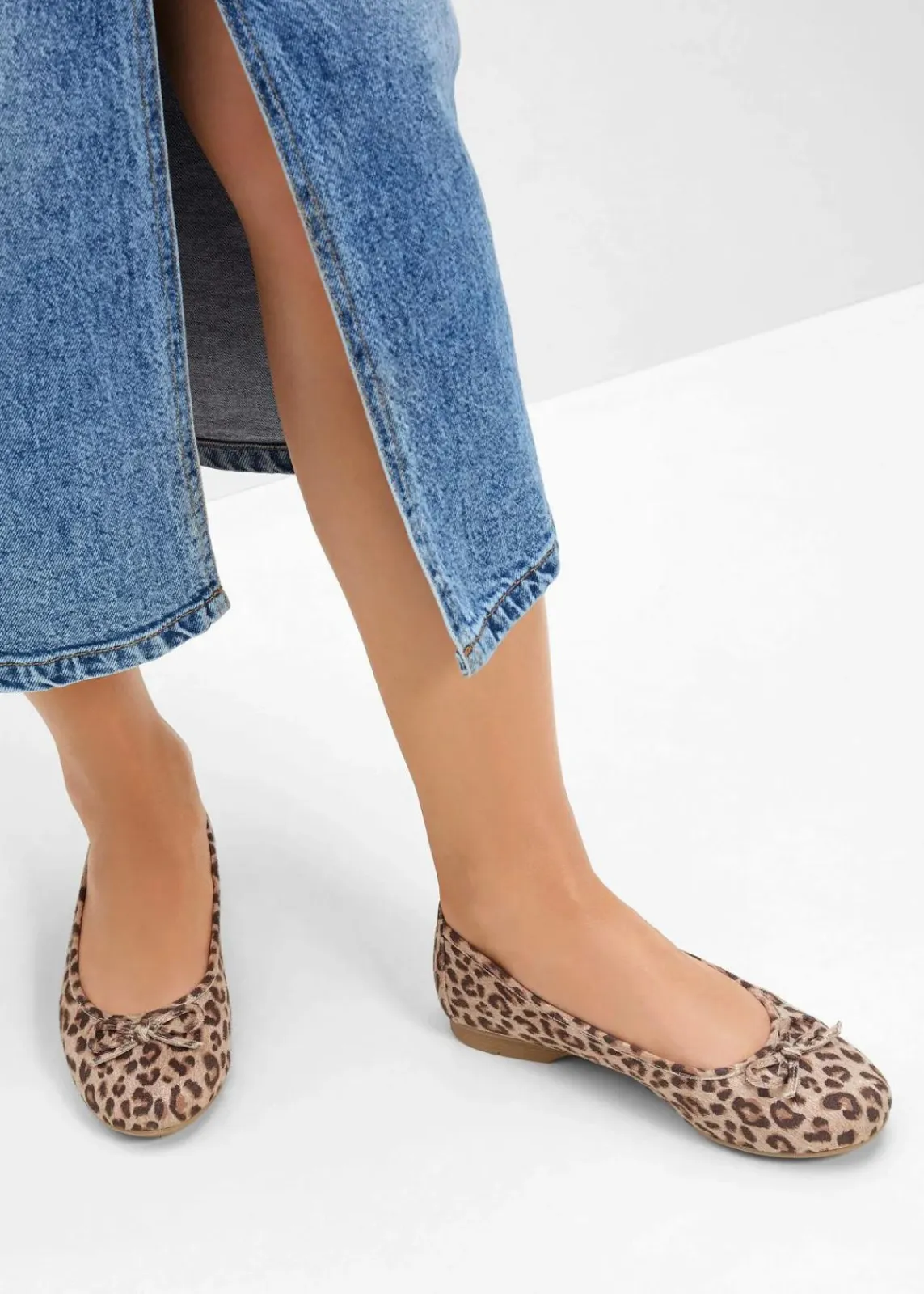 Jana High Heels|Komfortschuhe^Komfort-Ballerinas in bequemer Weite beige leo bedruckt