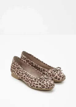 Jana High Heels|Komfortschuhe^Komfort-Ballerinas in bequemer Weite beige leo bedruckt