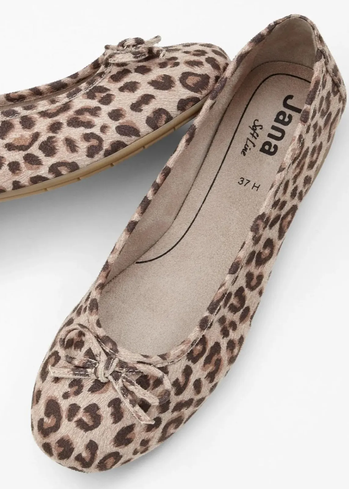 Jana High Heels|Komfortschuhe^Komfort-Ballerinas in bequemer Weite beige leo bedruckt