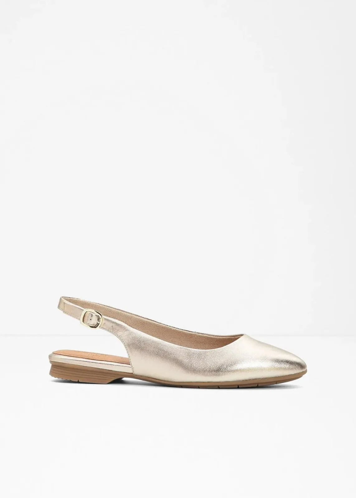 Jana Schuhe & Accessoires In Spezialgrößen·Weite Schuhe|Sommerschuhe^Komfort-Sling-Ballerinas in bequemer Weite gold metallic