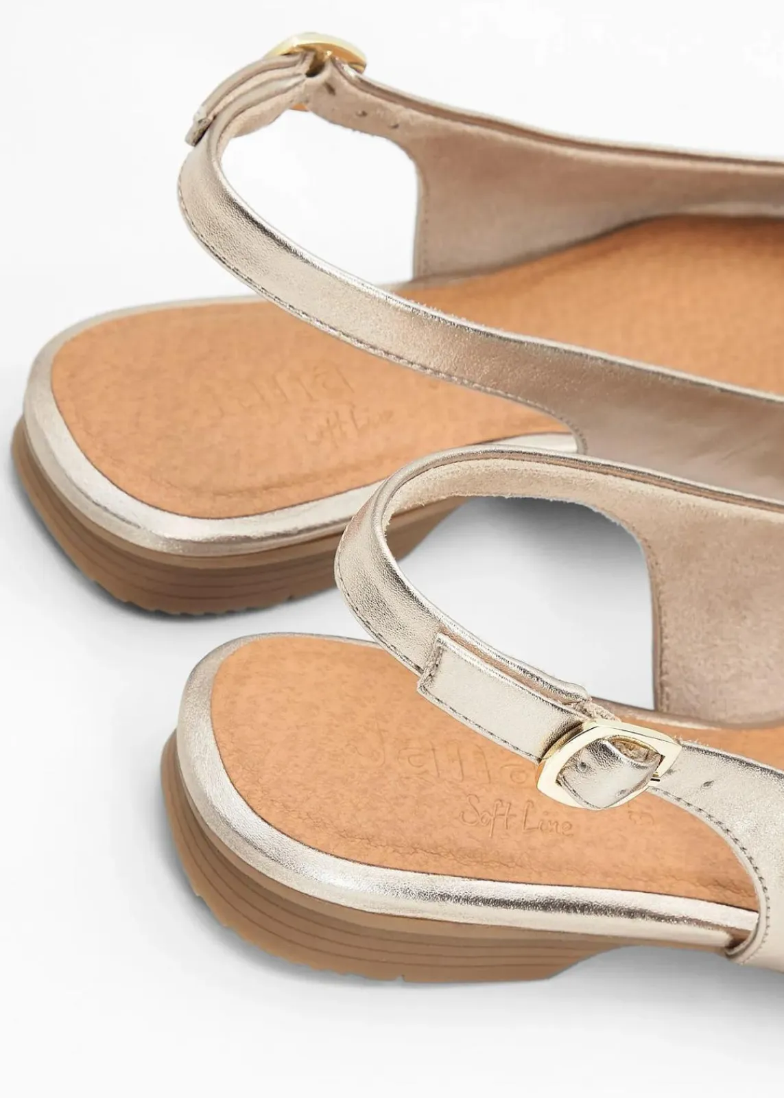 Jana Schuhe & Accessoires In Spezialgrößen·Weite Schuhe|Sommerschuhe^Komfort-Sling-Ballerinas in bequemer Weite gold metallic