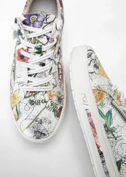 Jana High Heels|Komfortschuhe^Komfort-Sneaker in bequemer Weite weiß geblümt