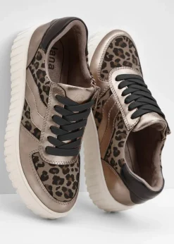 Jana High Heels|Komfortschuhe^Plateau Sneaker champagner leo