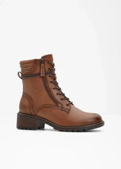 Jana High Heels|Komfortschuhe^Schnürboots in bequemer Weite braun