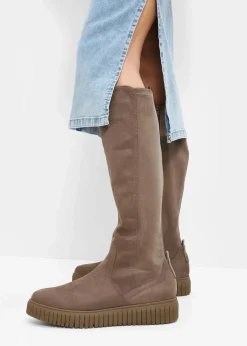Jana Schuhe & Accessoires In Spezialgrößen·Weite Schuhe|Stiefel^Stiefel in bequemer Weite taupe